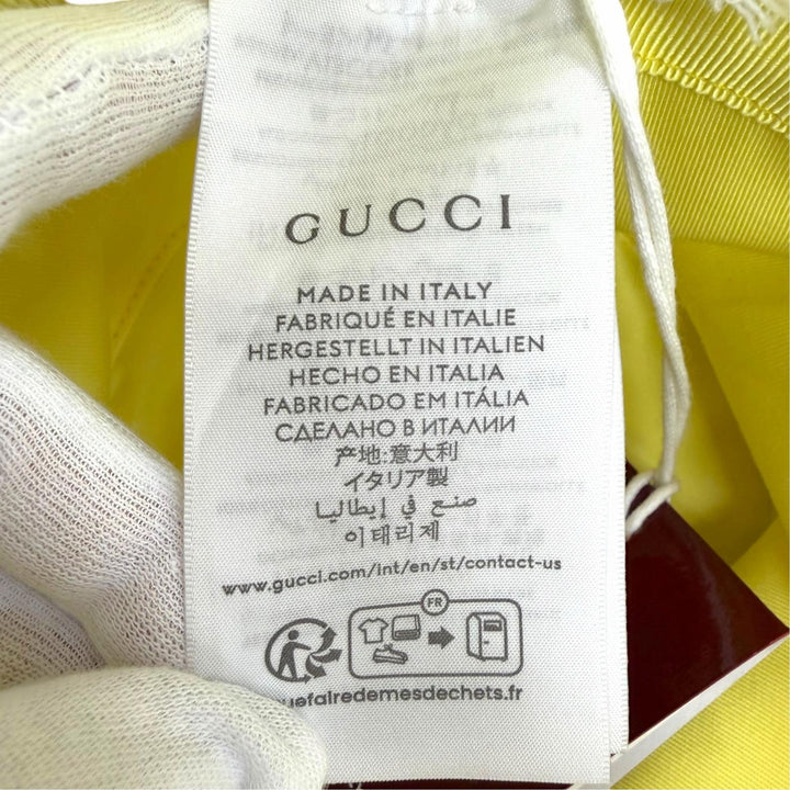 Pristine GUCCI hat GGMetal Horsebit Print Wide Brim Helmet, Yellow L 830089