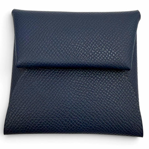 Pristine HERMES Coin case Bastia Coin Pocket Blue navy Epsom Leather mens