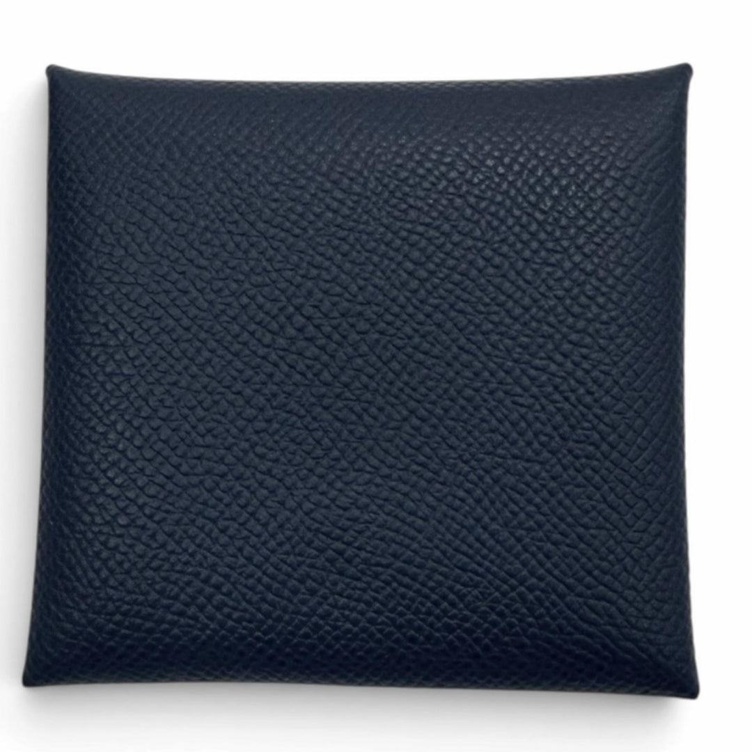 Pristine HERMES Coin case Bastia Coin Pocket Blue navy Epsom Leather mens
