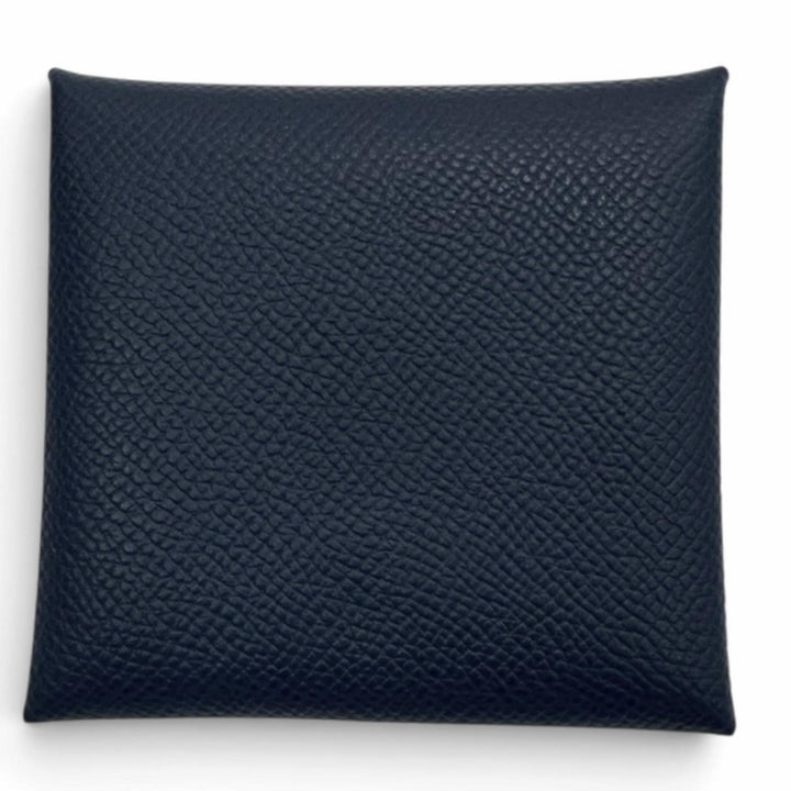 Pristine HERMES Coin case Bastia Coin Pocket Blue navy Epsom Leather mens