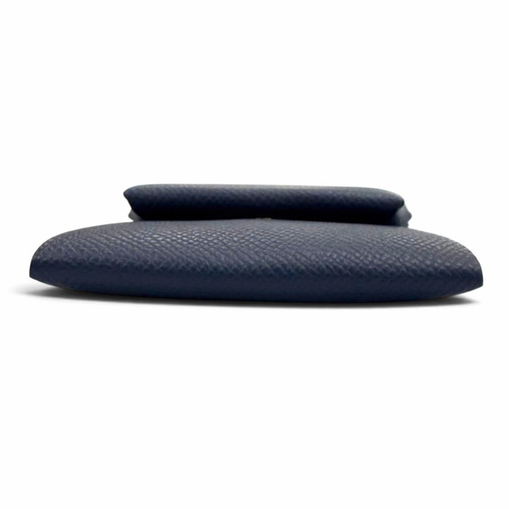 Pristine HERMES Coin case Bastia Coin Pocket Blue navy Epsom Leather mens