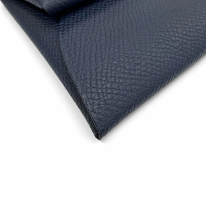 Pristine HERMES Coin case Bastia Coin Pocket Blue navy Epsom Leather mens