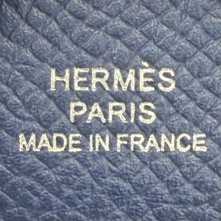 Pristine HERMES Coin case Bastia Coin Pocket Blue navy Epsom Leather mens