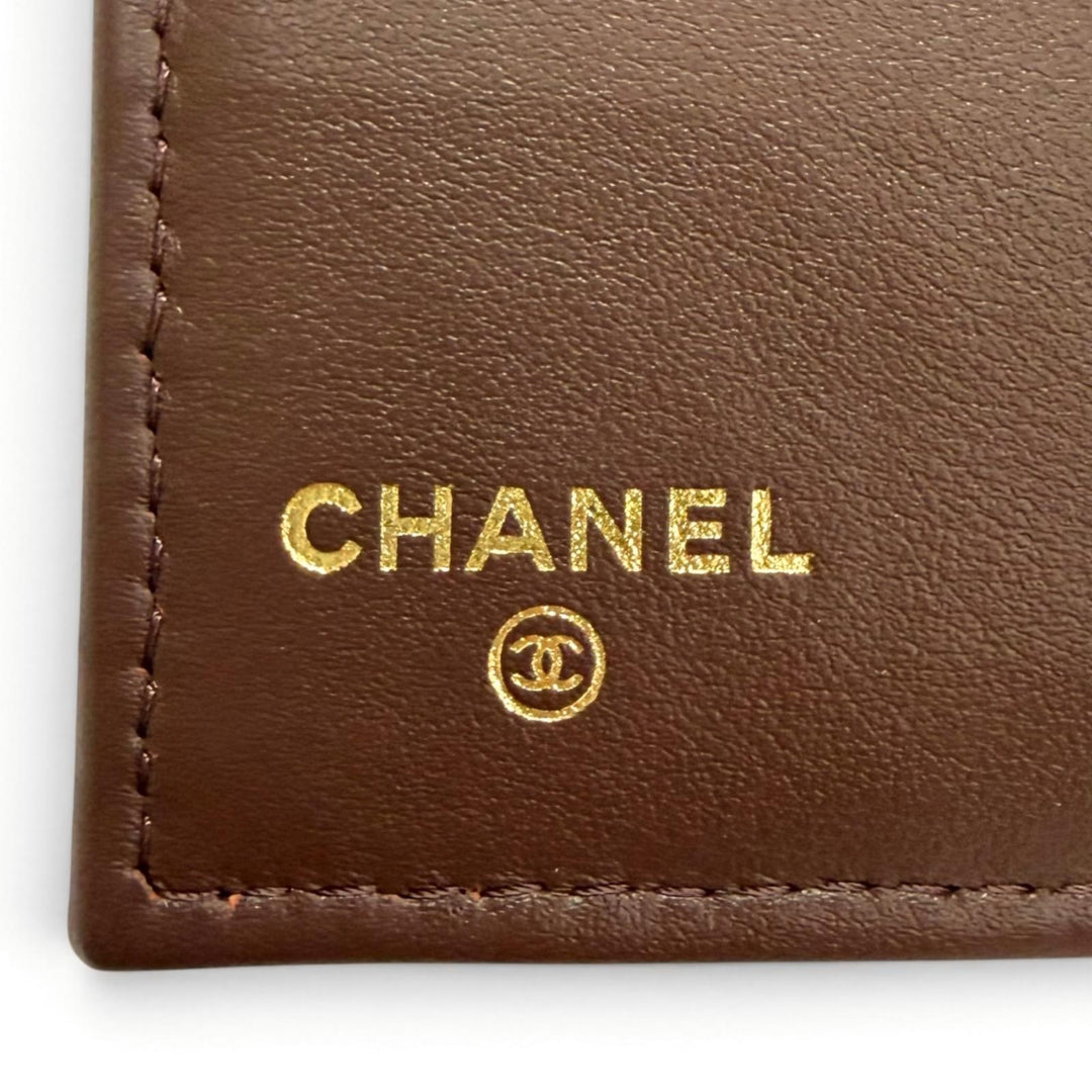 Excellent CHANEL COCO Mark Matelassé Timeless Classic Line Flap Compact Wallet