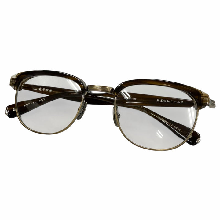 Excellent 金子眼鏡 Glasses Clear brown 925 mens KMP-19