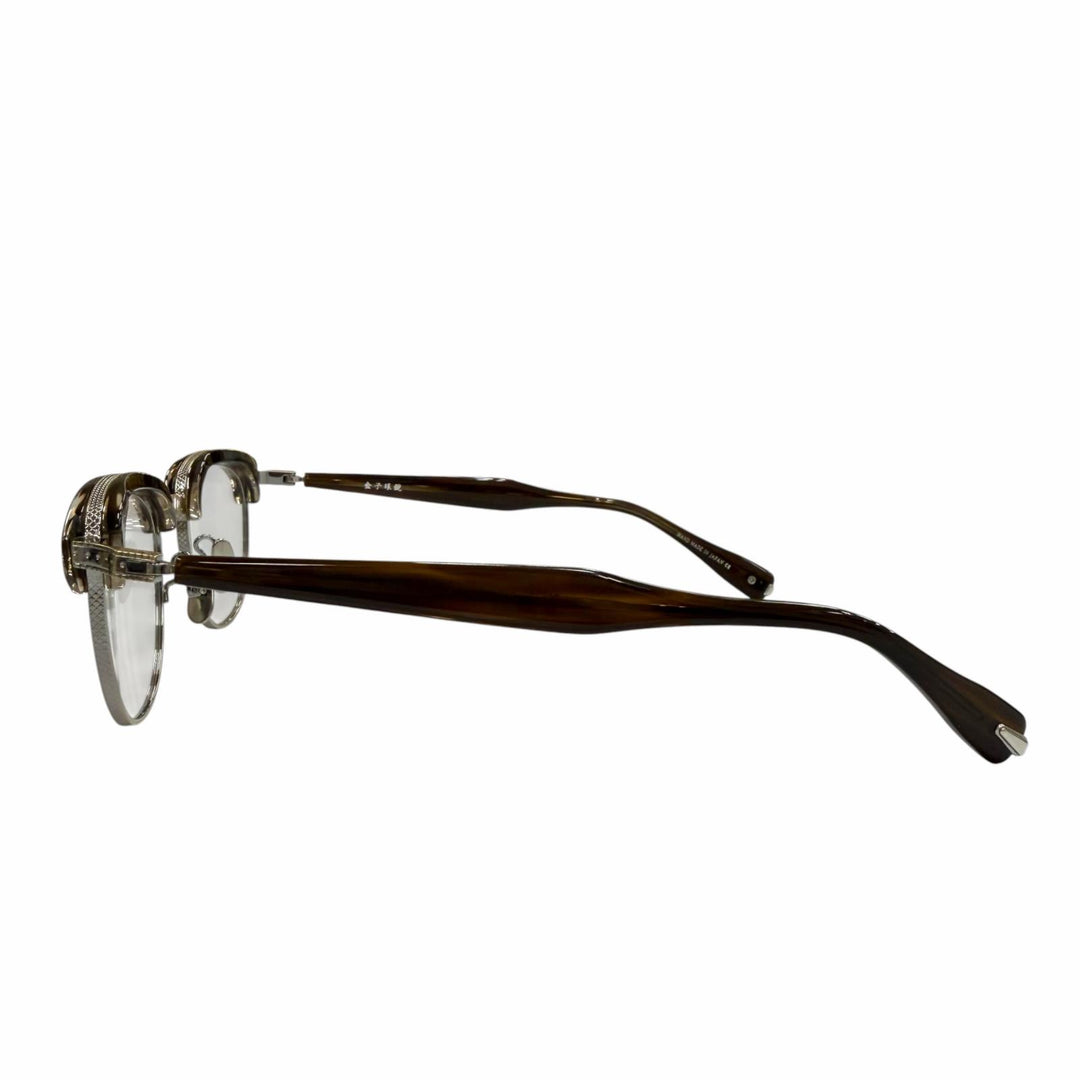Excellent 金子眼鏡 Glasses Clear brown 925 mens KMP-19