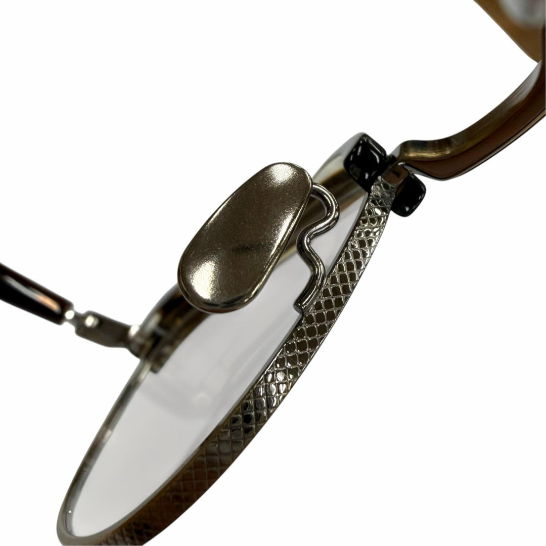 Excellent 金子眼鏡 Glasses Clear brown 925 mens KMP-19