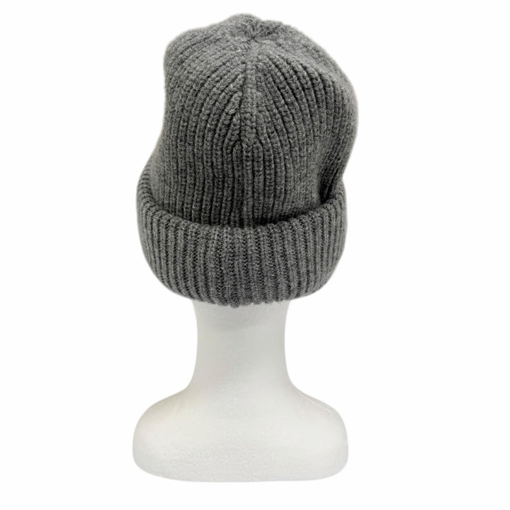 Great CELINE Knit cap logo beanie gray wool Women AA0H92193