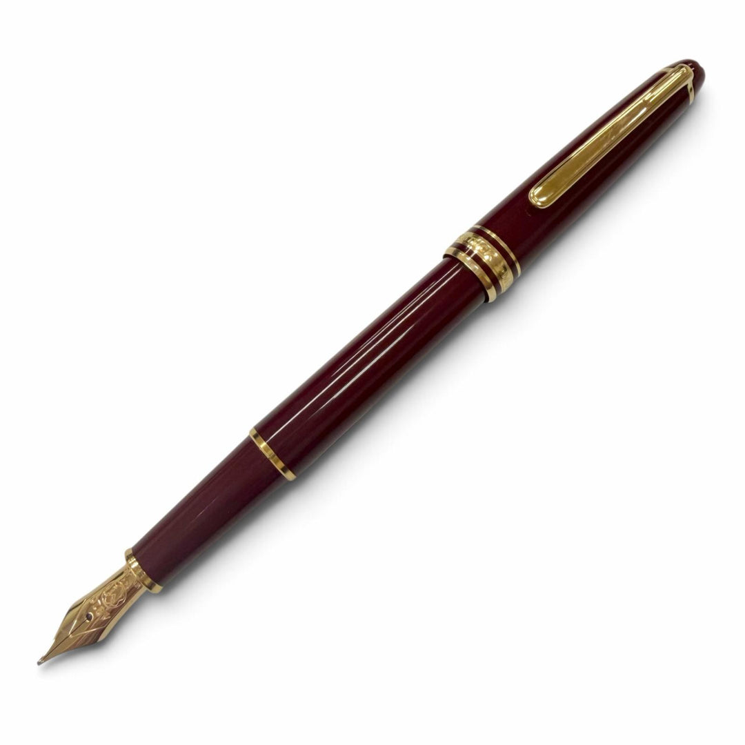 Great MONTBLANC fountain pen Meisterstück Classic white star Bordeaux 14K mens