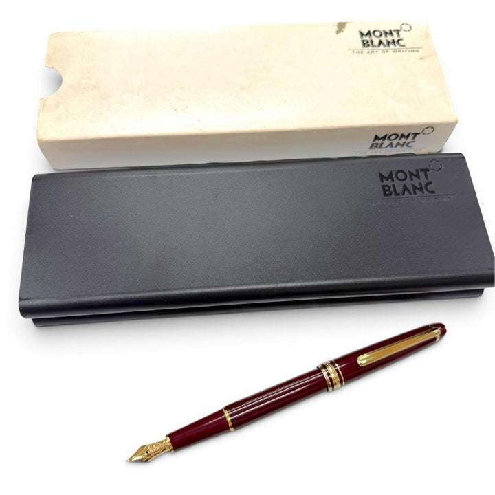 Great MONTBLANC fountain pen Meisterstück Classic white star Bordeaux 14K mens