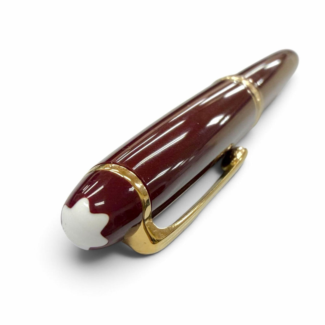 Great MONTBLANC fountain pen Meisterstück Classic white star Bordeaux 14K mens