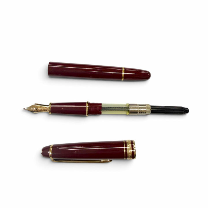 Great MONTBLANC fountain pen Meisterstück Classic white star Bordeaux 14K mens