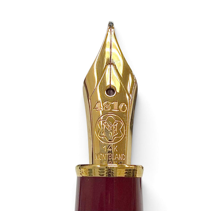 Great MONTBLANC fountain pen Meisterstück Classic white star Bordeaux 14K mens