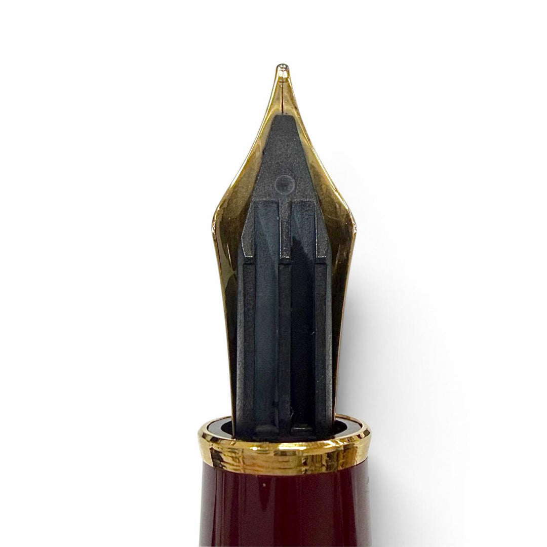 Great MONTBLANC fountain pen Meisterstück Classic white star Bordeaux 14K mens