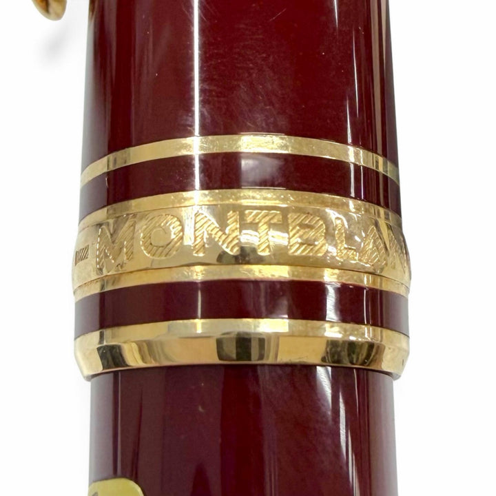Great MONTBLANC fountain pen Meisterstück Classic white star Bordeaux 14K mens
