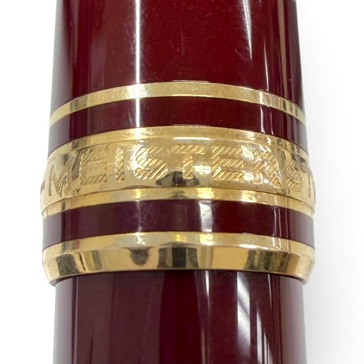 Great MONTBLANC fountain pen Meisterstück Classic white star Bordeaux 14K mens