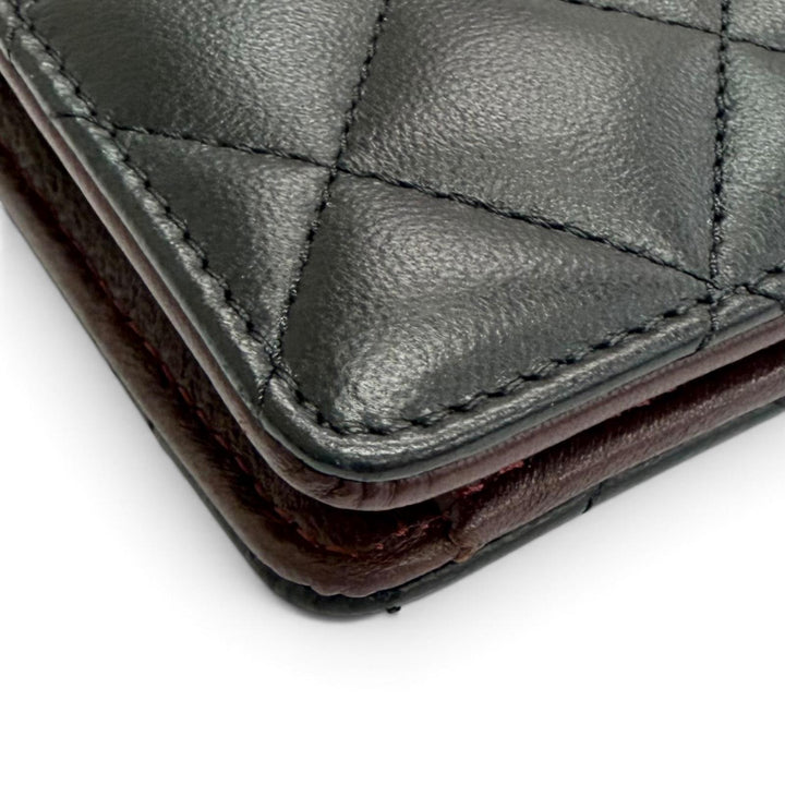 Great CHANEL COCO Mark Matelassé Timeless Classic Long Flap Wallet black A31509