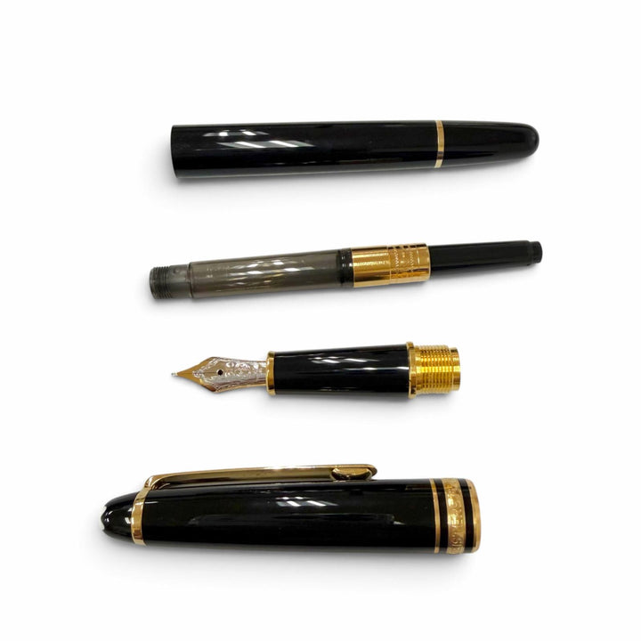 Excellent MONTBLANC fountain pen Meisterstück Classic Pix white star black 14K