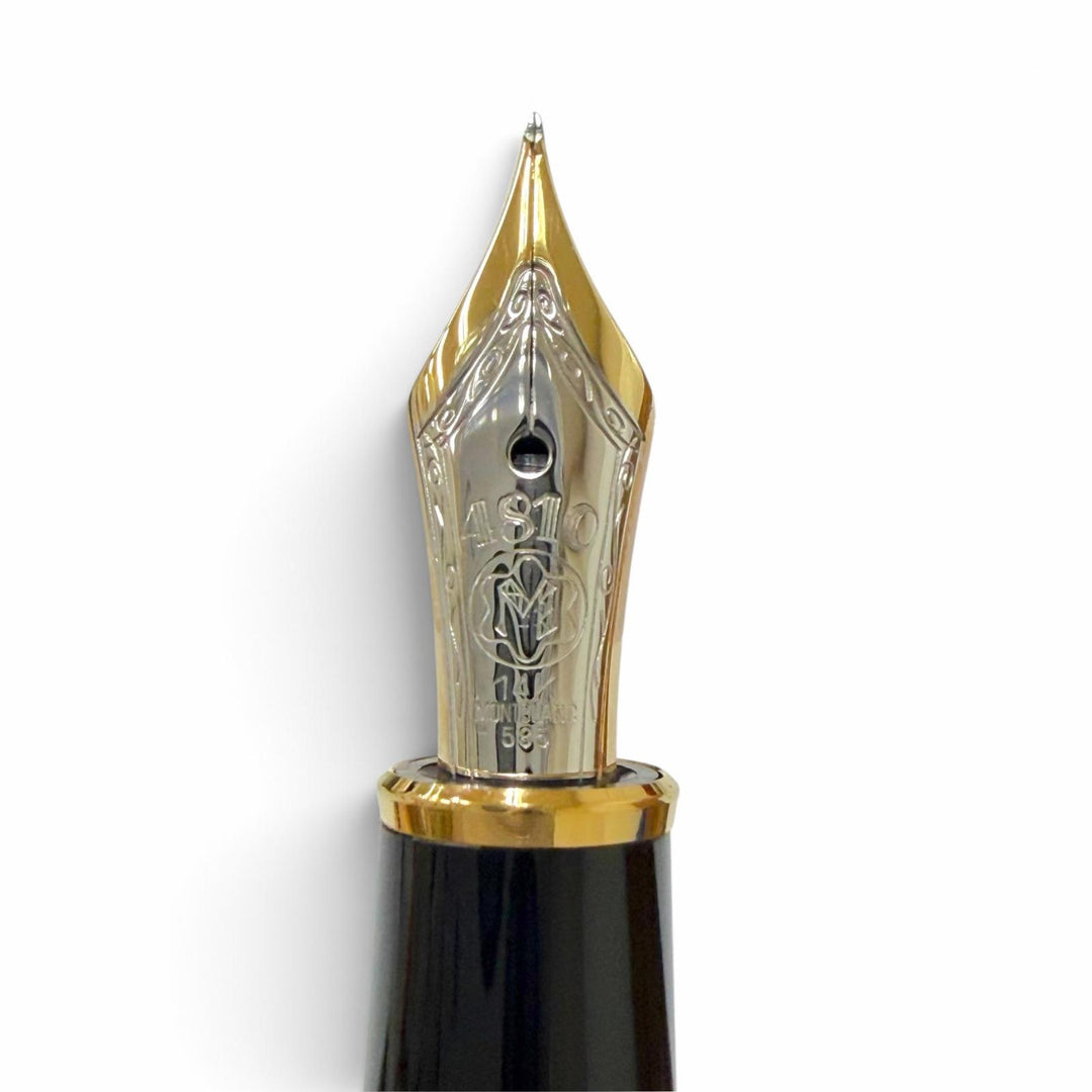 Excellent MONTBLANC fountain pen Meisterstück Classic Pix white star black 14K
