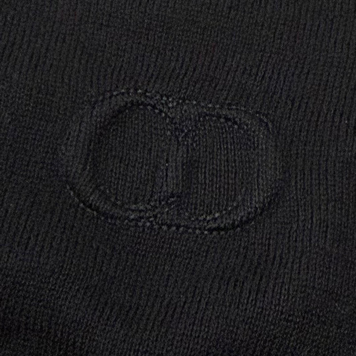 Great DIOR sweater CD logo embroidered knit black cashmere mens XL 513M648A0000