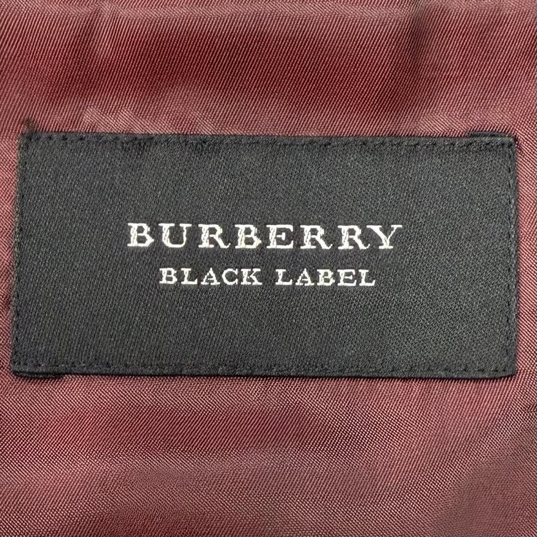 Excellent BURBERRY BLACK LABEL suit Stripe Pattern 3-Piece Set black wool mens L
