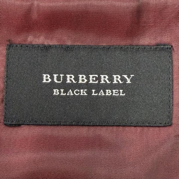 Excellent BURBERRY BLACK LABEL suit Stripe Pattern 3-Piece Set black wool mens L