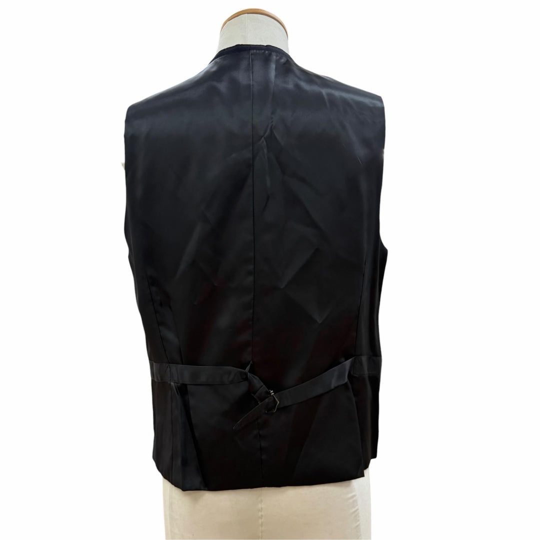 Excellent BURBERRY BLACK LABEL suit Stripe Pattern 3-Piece Set black wool mens L