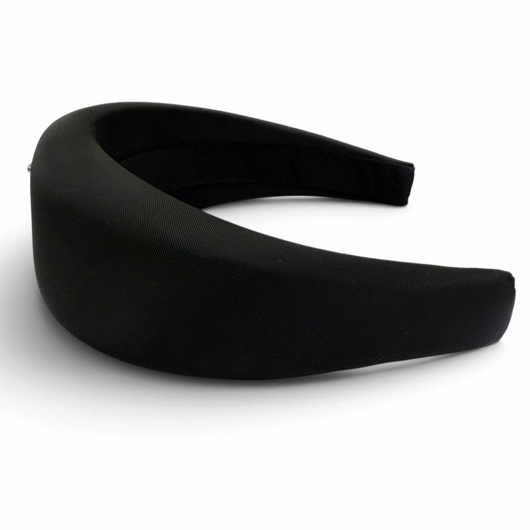 Great PRADA Katyusha Tessuto Triangle Hair Accessory with Logo black 1IH016