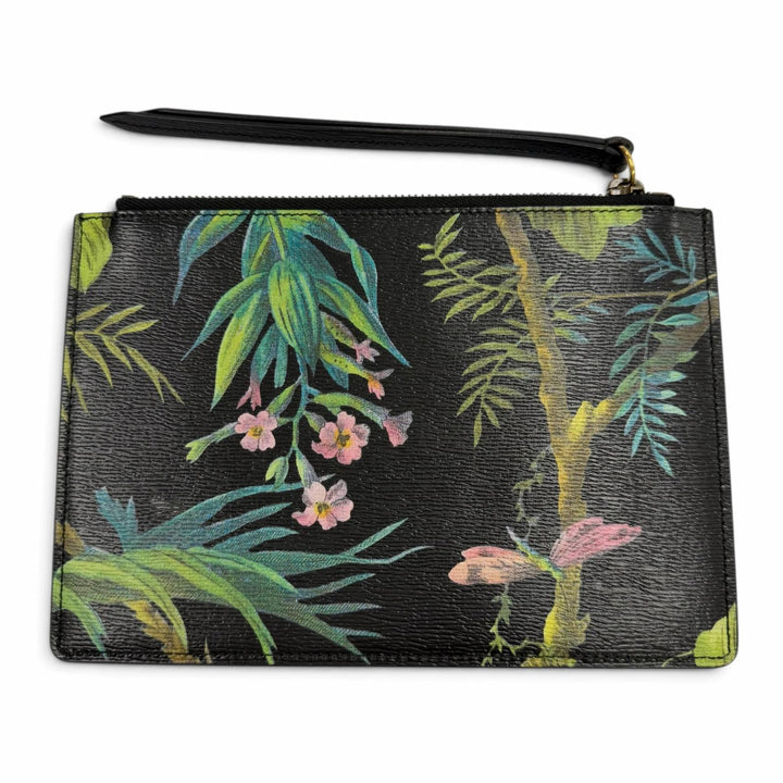 Excellent GUCCI Clutch bag Tropical print pouch/business bag leather 431270
