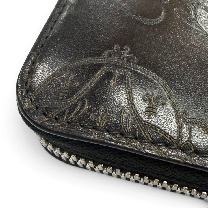Excellent BERLUTI Purse Itauba Calligraphy Round Zip Long Wallet Black series