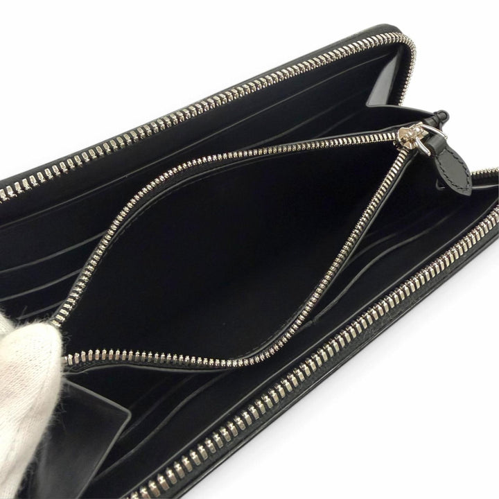 Excellent BERLUTI Purse Itauba Calligraphy Round Zip Long Wallet Black series