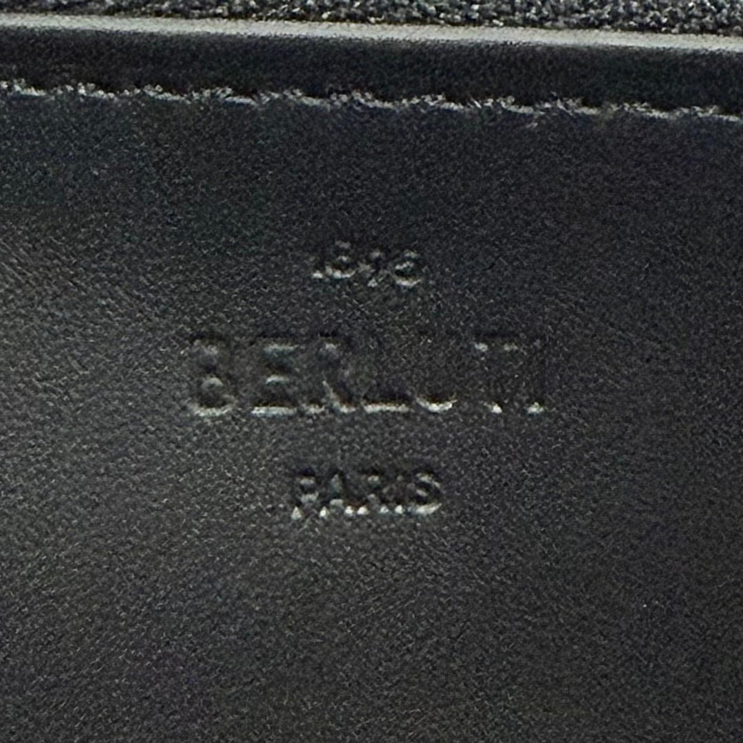 Excellent BERLUTI Purse Itauba Calligraphy Round Zip Long Wallet Black series