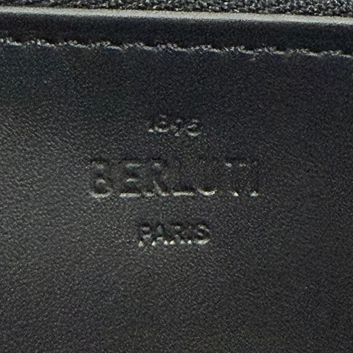 Excellent BERLUTI Purse Itauba Calligraphy Round Zip Long Wallet Black series