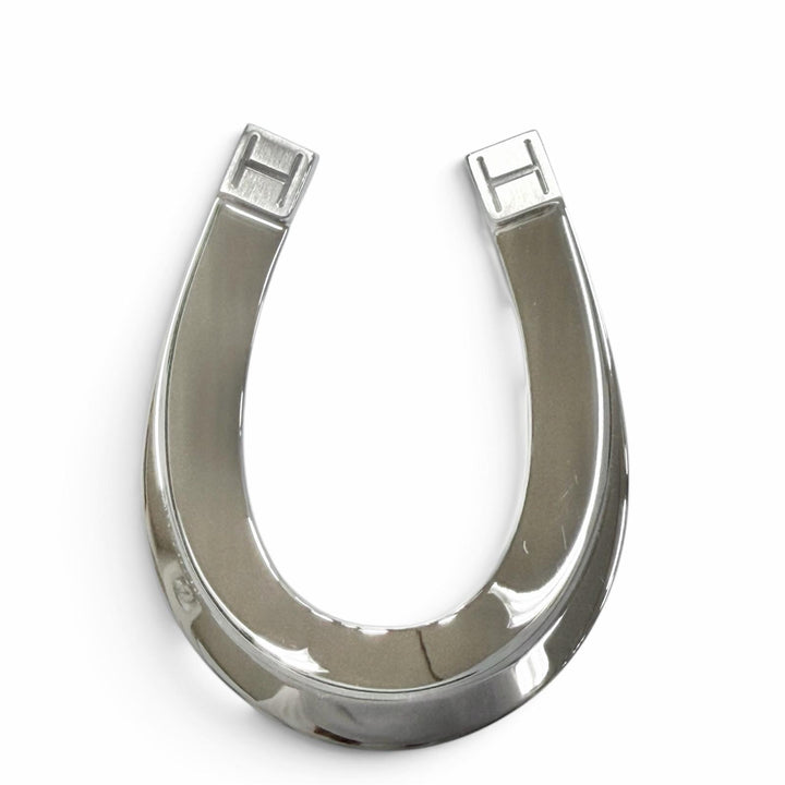 Excellent HERMES Money clip H Logo Horseshoe Bill Clip Wallet Silver metal mens