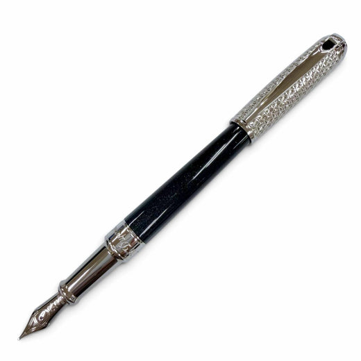 Excellent Dupont fountain pen Line D Firehead Silver lacquer mens