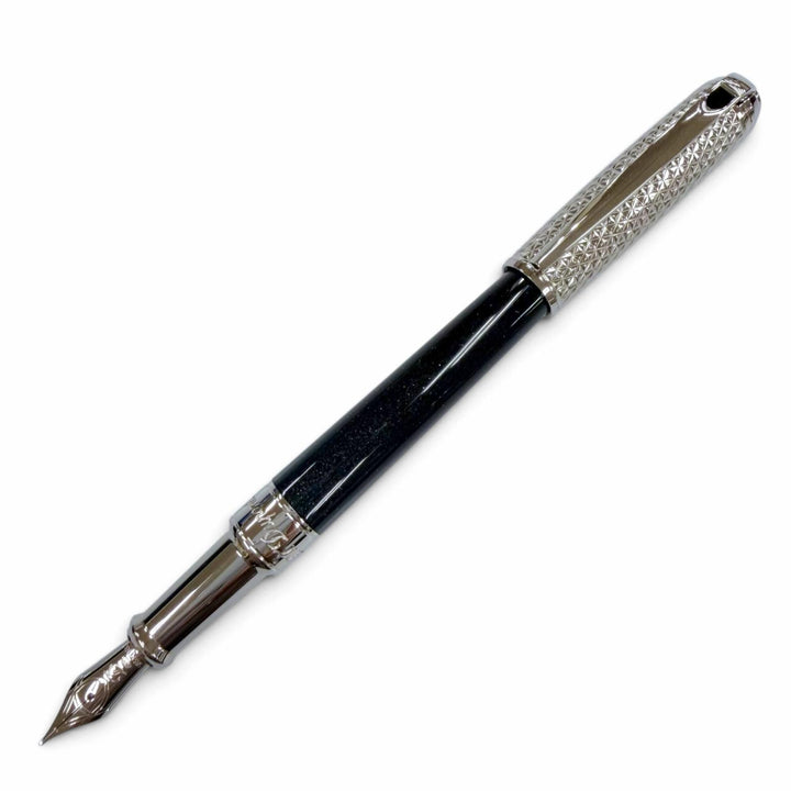 Excellent Dupont fountain pen Line D Firehead Silver lacquer mens