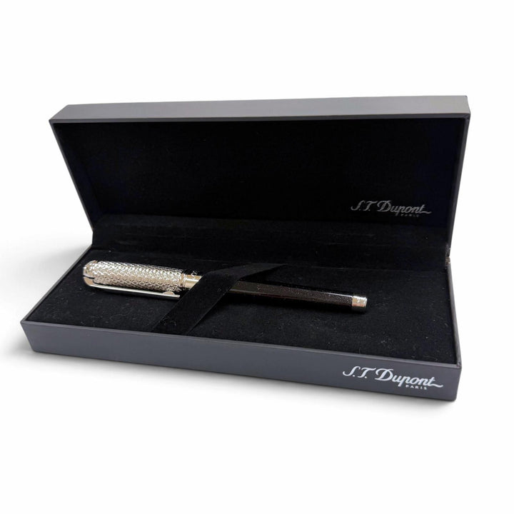 Excellent Dupont fountain pen Line D Firehead Silver lacquer mens
