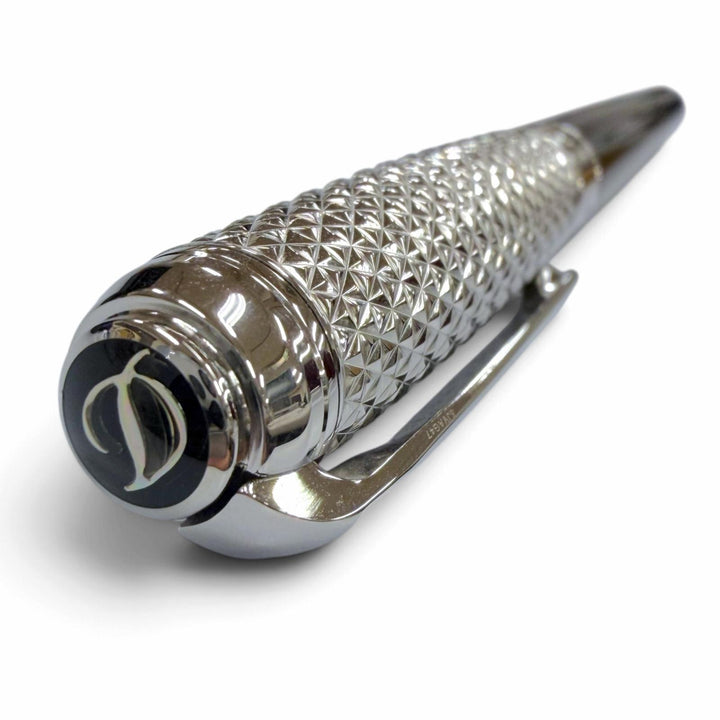 Excellent Dupont fountain pen Line D Firehead Silver lacquer mens