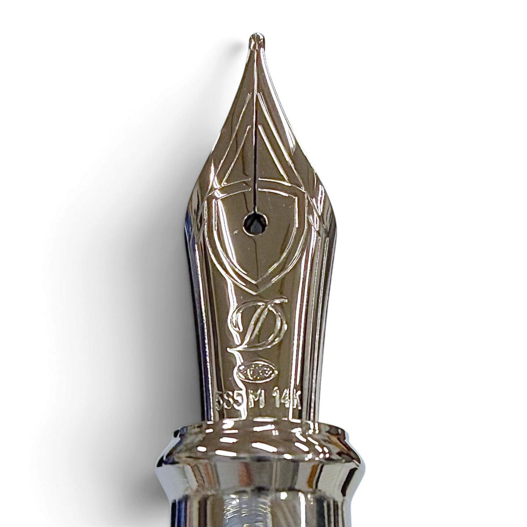 Excellent Dupont fountain pen Line D Firehead Silver lacquer mens