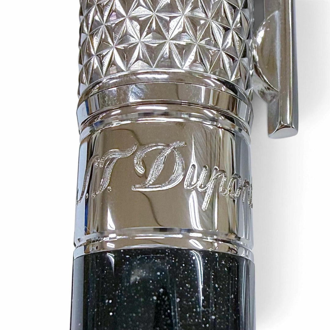 Excellent Dupont fountain pen Line D Firehead Silver lacquer mens