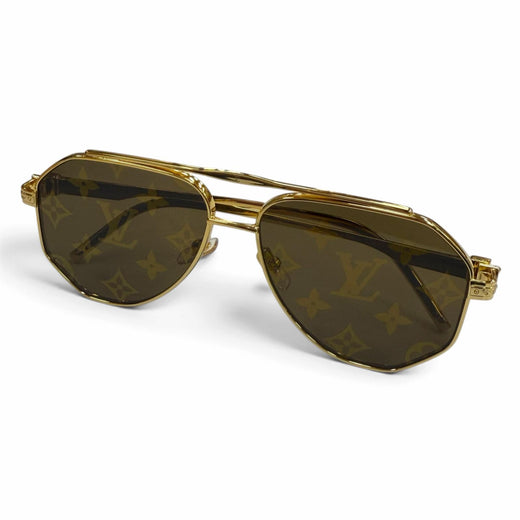Excellent LOUIS VUITTON sunglasses LV Flash Monogram Double-Bridge Pilot Z1493U