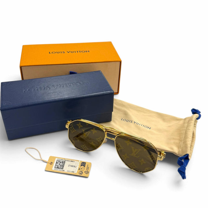 Excellent LOUIS VUITTON sunglasses LV Flash Monogram Double-Bridge Pilot Z1493U
