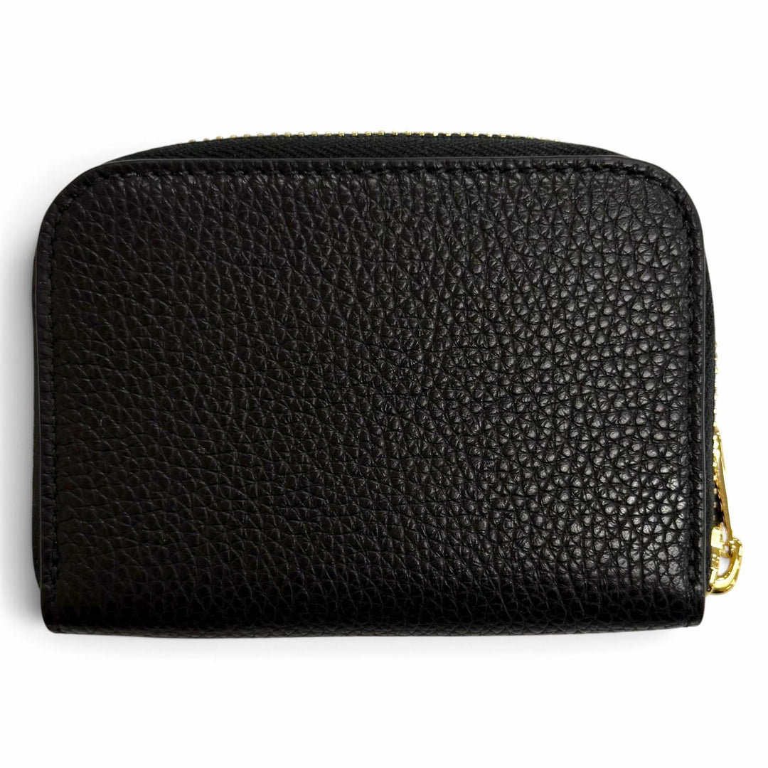 Pristine FERRAGAMO Gancini Zip Around Leather Coin Case Compact Wallet 220406