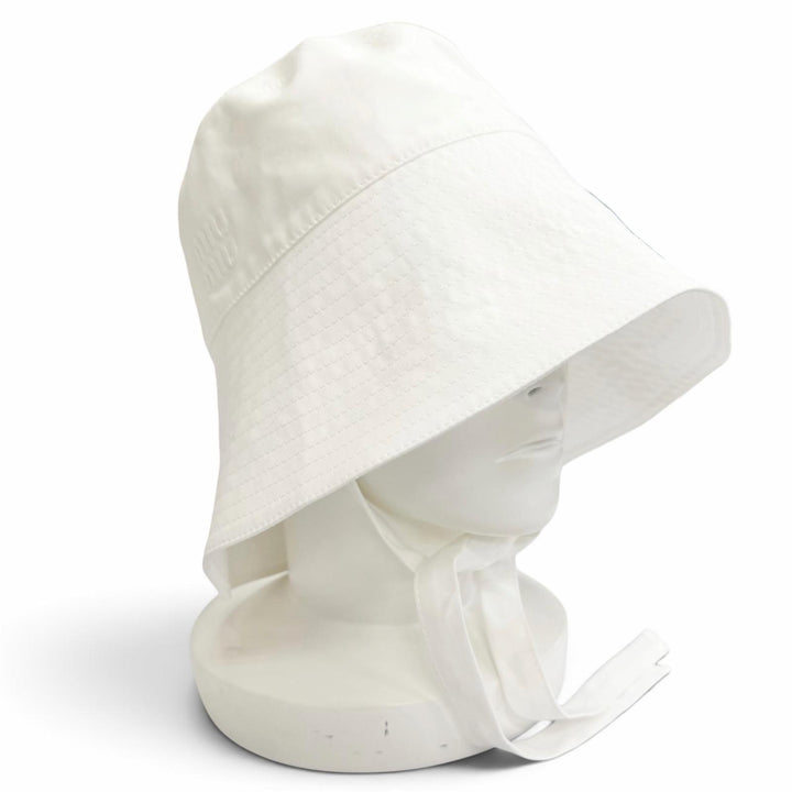 Excellent MIUMIU Wide-brimmed poplin bucket hat Current product white S 5HC524