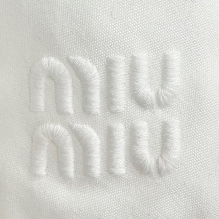 Excellent MIUMIU Wide-brimmed poplin bucket hat Current product white S 5HC524