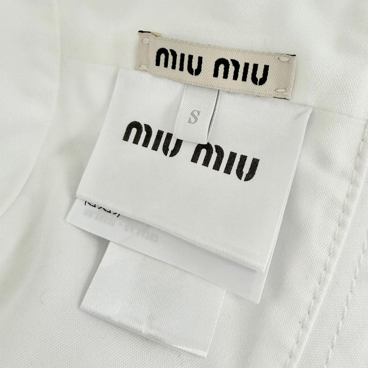Excellent MIUMIU Wide-brimmed poplin bucket hat Current product white S 5HC524