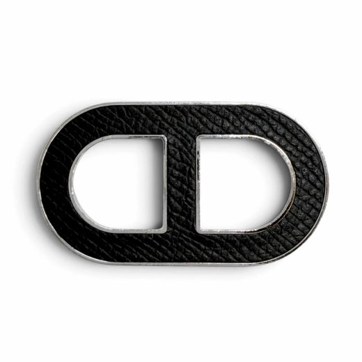 Great HERMES Brooch Chaine d'Ancre Brooch black leather Women