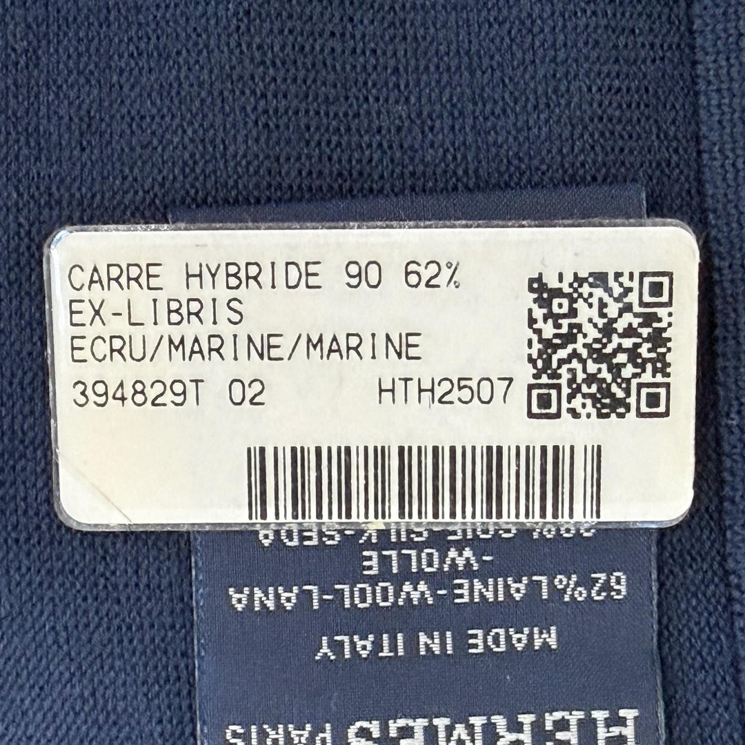 Pristine HERMES scarf Carre H Hybrid 90 Ex-Libris Current product silk H394829T