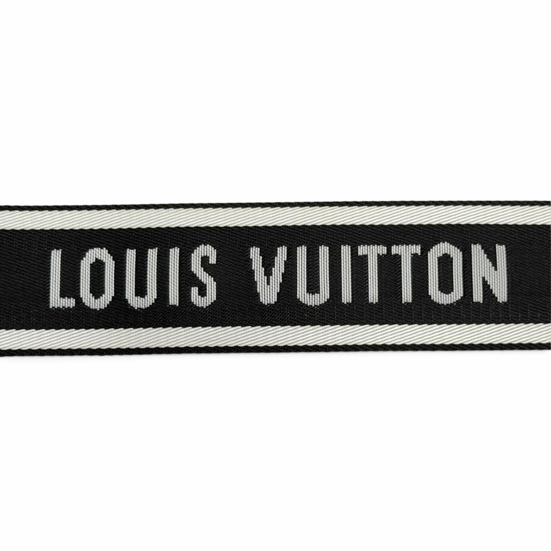 Great LOUIS VUITTON Shoulder strap logo jacquard leather black Women JO2496