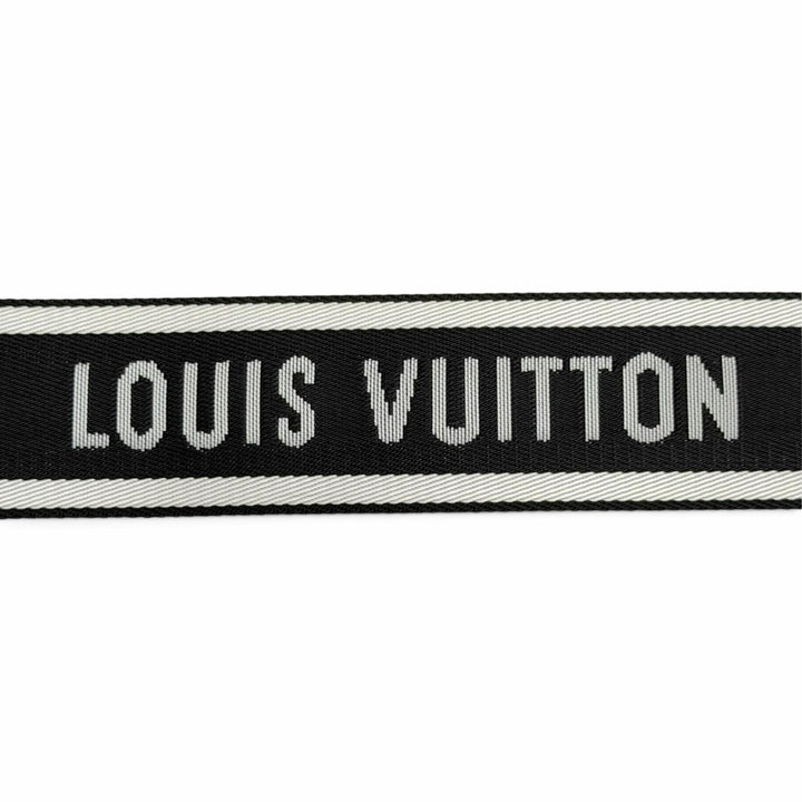 Great LOUIS VUITTON Shoulder strap logo jacquard leather black Women JO2496